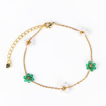 Moderate Luxury Little Daisy Flower Rose Petal Flower Copper Diamond Inlay Stud Earrings