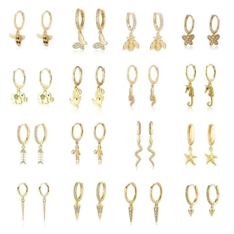 1 Pair Streetwear Devil\'s Eye Heart Shape Butterfly Plating Inlay Copper Zircon Drop Earrings