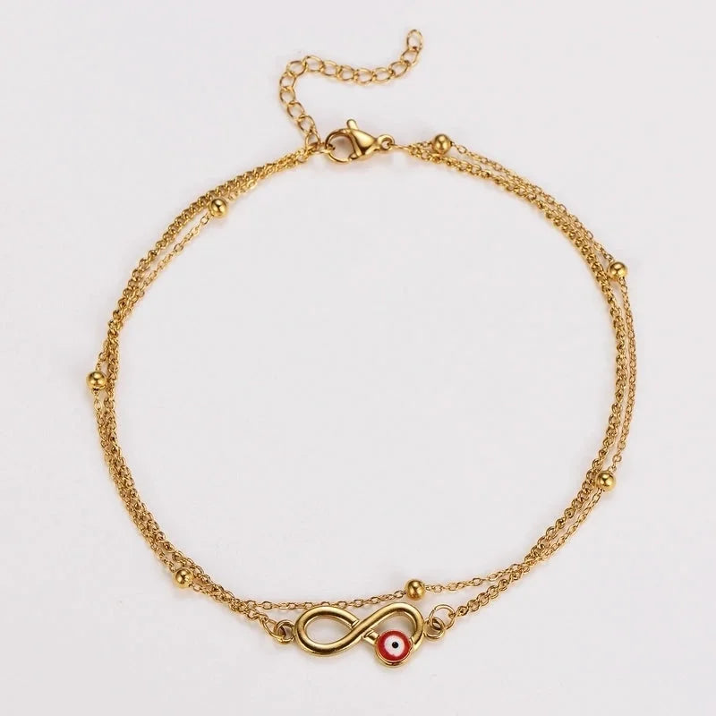 Retro Minimalist Infinity Eye 304 Stainless Steel Bracelets Anklet