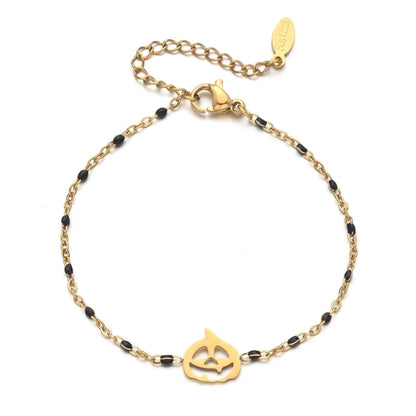 Cool Style Pumpkin Stainless Steel Plating Hollow Out Bracelets
