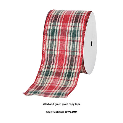 YAMA Boutique Christmas Snow Velvet Copy Edge Ribbon Christmas Decoration Ribbon Christmas Tree Gift Packaging Iron Wire Ribbon