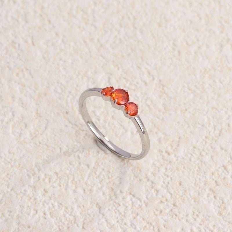 Retro Water Droplets Titanium Steel Inlay Artificial Diamond Rings