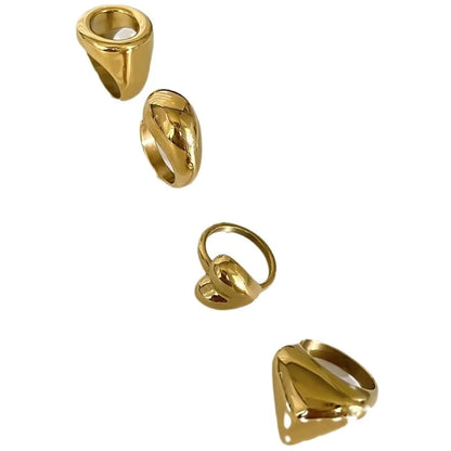 Minimalist Classic Style Solid Color 316L Stainless Steel Plating Stainless Steel Rings