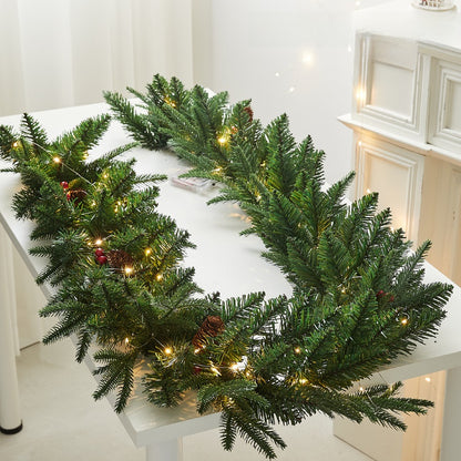 Christmas Pe Encrypted White Flocked Ribbon Decoration Christmas Vine Hotel Mall Window Storefront Scene Arrangement Hanging