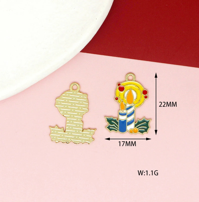 10 PCS/Package 17 * 21mm 17 * 22mm 19 * 24mm Alloy Rhinestones Penguin Christmas Tree Snowman Pendant Jewelry Accessories