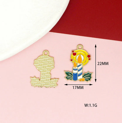 10 PCS/Package 17 * 21mm 17 * 22mm 19 * 24mm Alloy Rhinestones Penguin Christmas Tree Snowman Pendant Jewelry Accessories