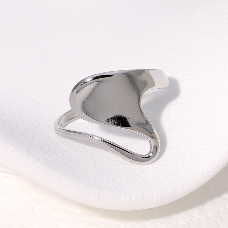 IG Style Modern Style Minimalist Asymmetrical Irregular 304 Stainless Steel 18K Gold Plated Open Rings