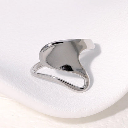 IG Style Modern Style Minimalist Asymmetrical Irregular 304 Stainless Steel 18K Gold Plated Open Rings