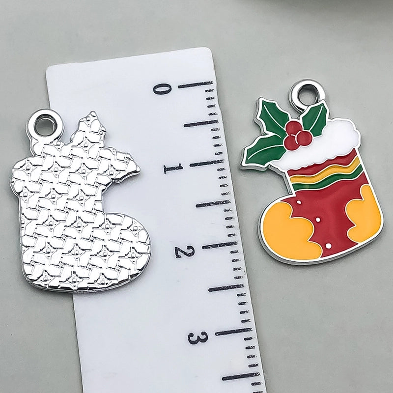 1 Piece 20 PCS/Package 17x14mm 23x18mm 23x23mm Alloy Christmas Tree Santa Claus Gingerbread Pendant Jewelry Accessories