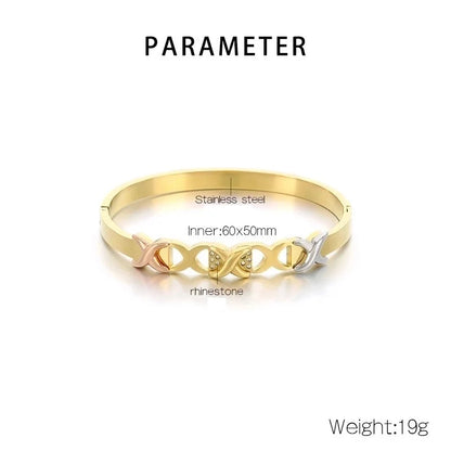 Vintage Style Geometric 304 Stainless Steel 18K Gold Plated Bangle In Bulk