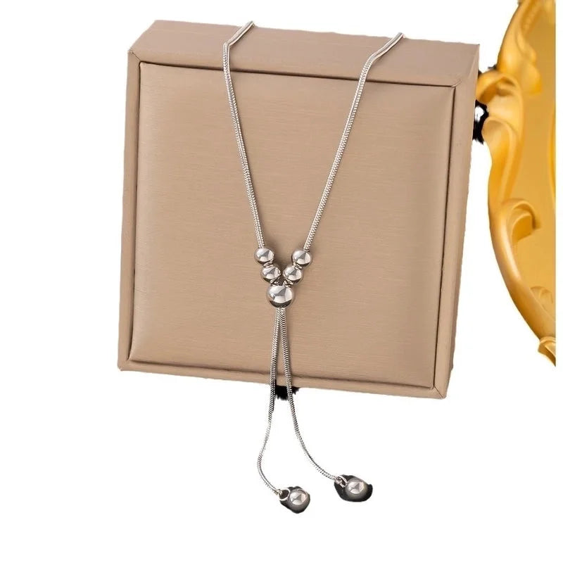 Sweet Solid Color Titanium Steel Plating Pendant Necklace