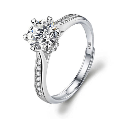 Copper Minimalist Classic Style Inlay Solid Color Zircon Rings