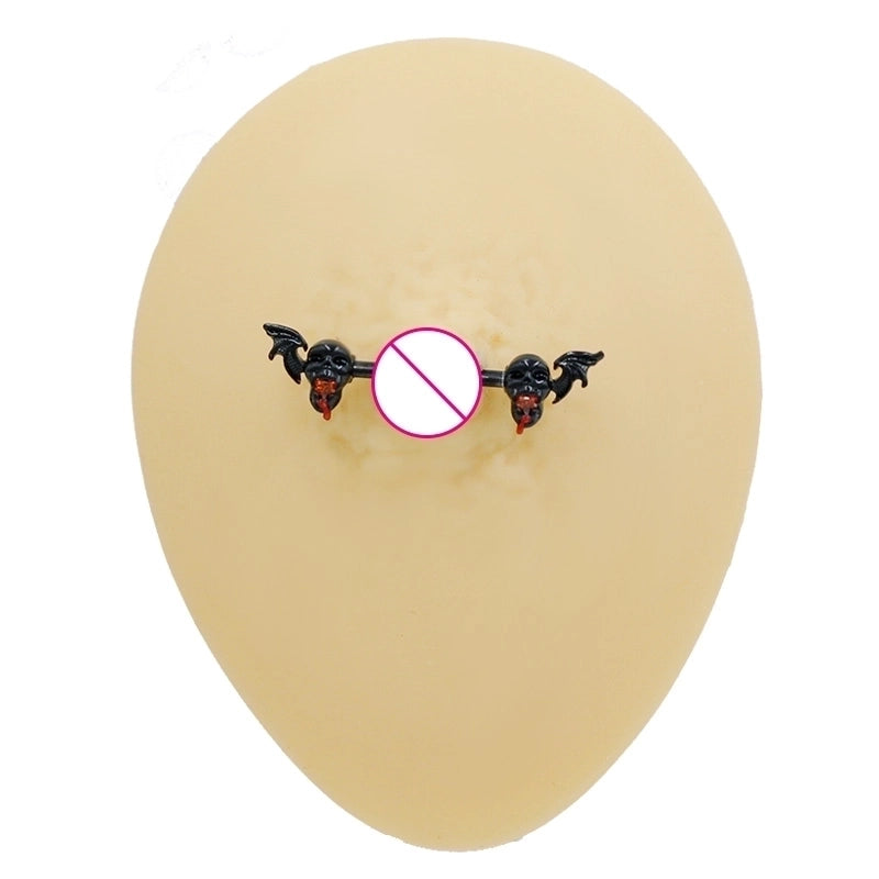 1 Piece Belly Rings Hip-Hop Funny Bat 316 Stainless Steel Alloy Inlay Rhinestones