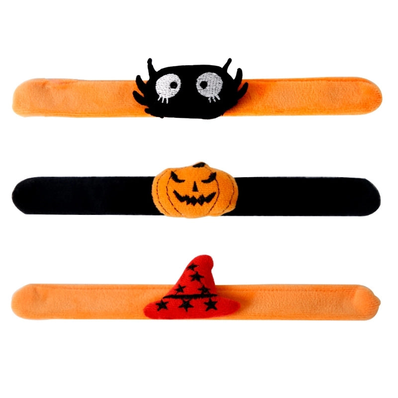 Halloween Casual Minimalist Pumpkin Spider PVC Flannel Holiday Party Wristband