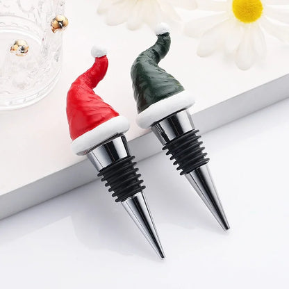 Christmas Fashion Christmas Hat Alloy Resin Christmas Wine Stopper