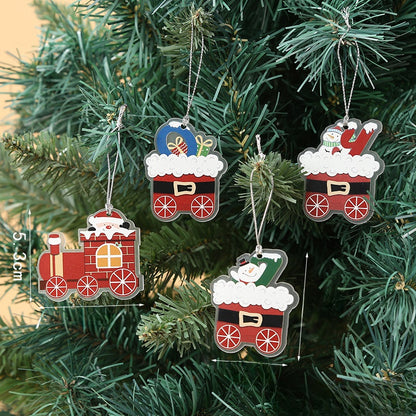 Christmas Wooden Train For Children Kindergarten Christmas Holiday Gift Window Display