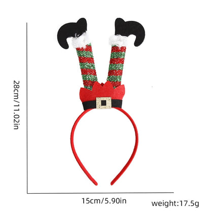 Christmas Cartoon Style Cute Christmas Hat Santa Claus Plastic Party Headband