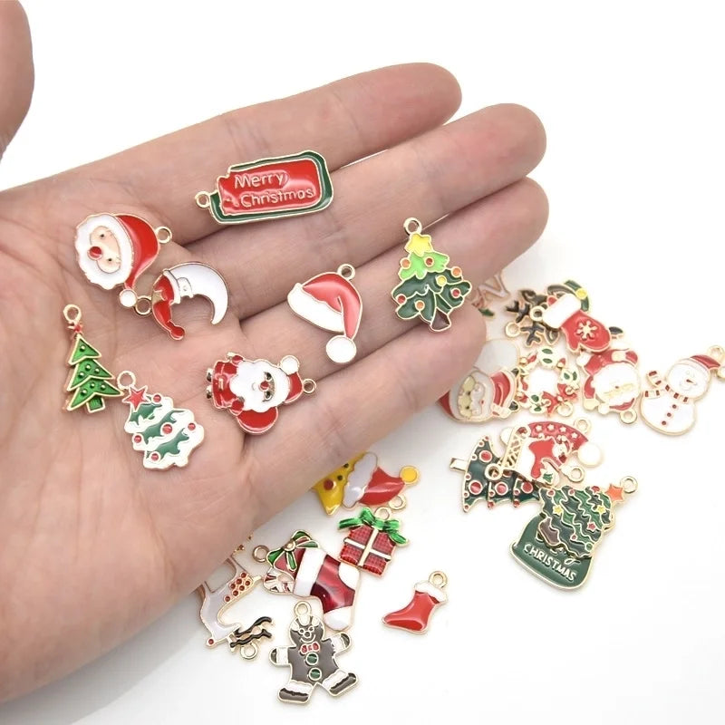 1 Piece Alloy Christmas Tree Santa Claus Christmas Socks Pendant Jewelry Accessories