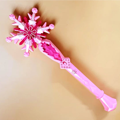 Girls Set Christmas Snowflake Flash Glow Stick Magic Scepter Stick Children Flash Toy