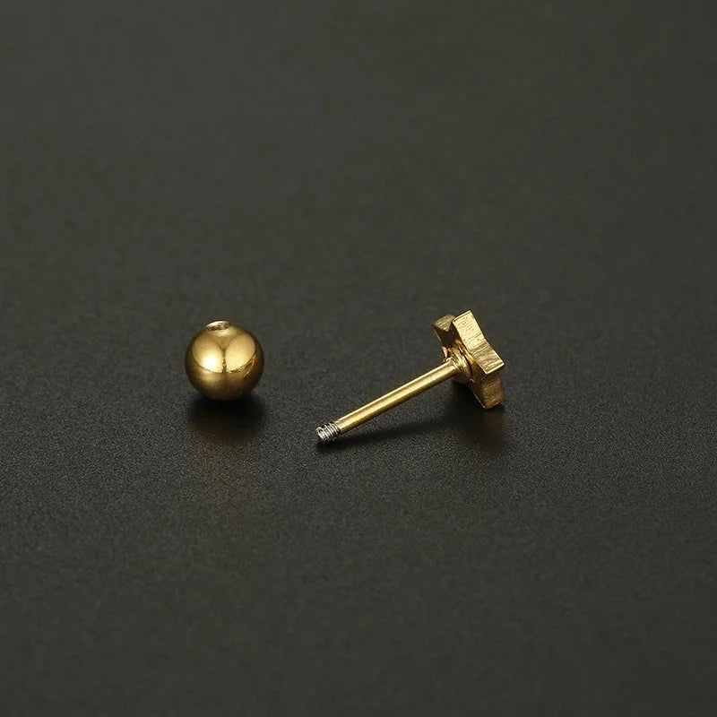 1 Piece Fashion Heart Shape Plating Stainless Steel 14K Gold Plated Earrings