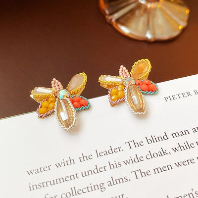 2 Pieces Mid-century Modern Round Geometric Copper Electroplating Earrings