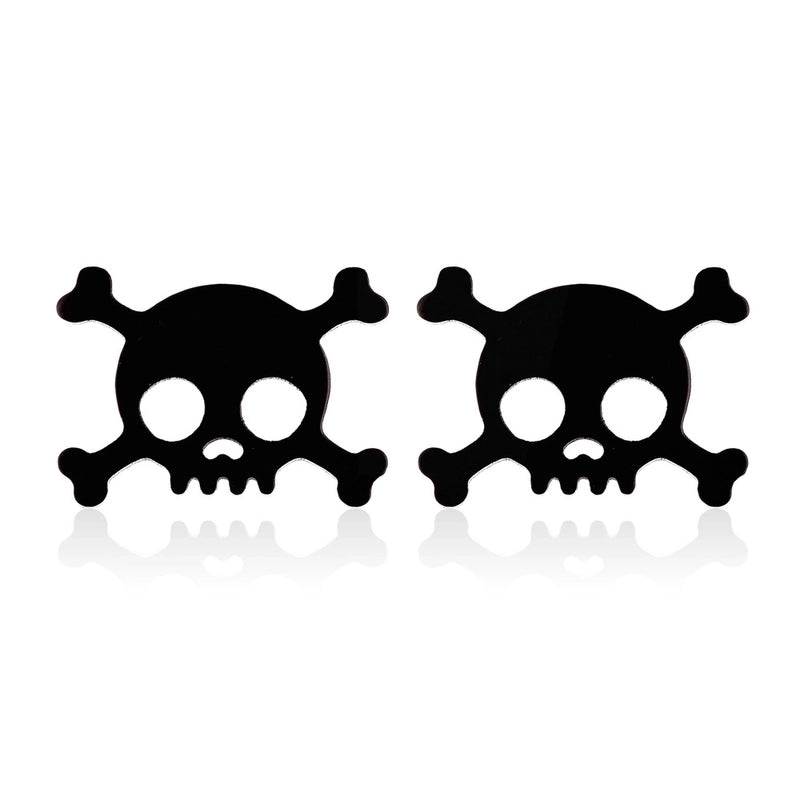 Unisex Minimalist Skull Stainless Steel No Inlaid Ear Studs Stainless Steel Earrings