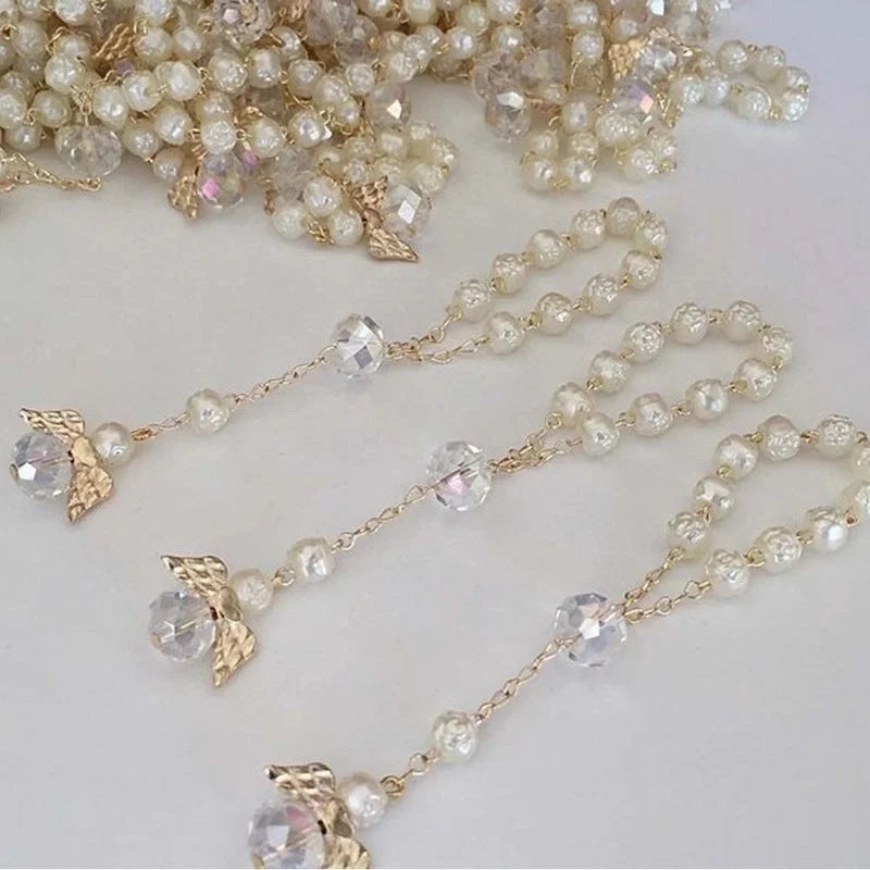 Minimalist Cross Imitation Pearl Beaded Bracelets