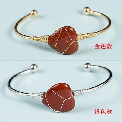 Minimalist Heart Shape Crystal Bangle