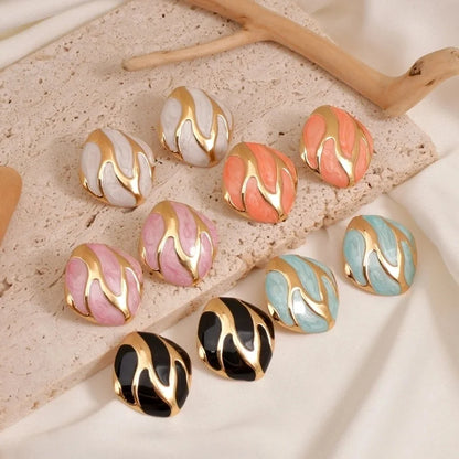 1 Pair Casual Vintage Style Minimalist Geometric 304 Stainless Steel 18K Gold Plated Ear Studs