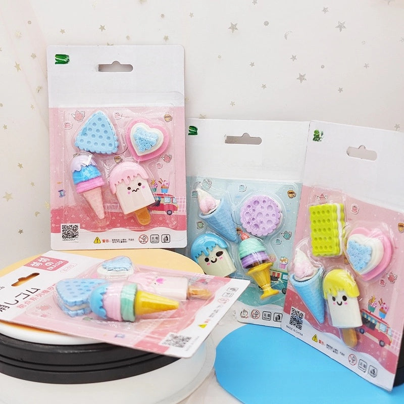 Cute Assembled Clamshell Packaging Stationary Geometric Eraser 1 Set