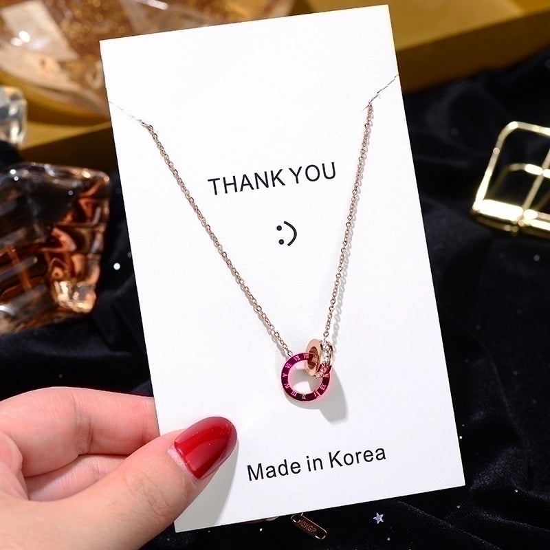 2 Pieces Titanium Steel Vintage Style Tassel Plating Doll Constellation Crown Pendant Necklace