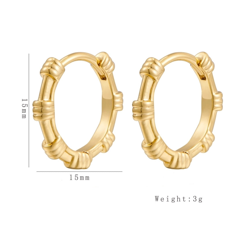 1 Pair Casual Minimalist Irregular Circle Round Irregular Copper Copper 18K Gold Plated Earrings