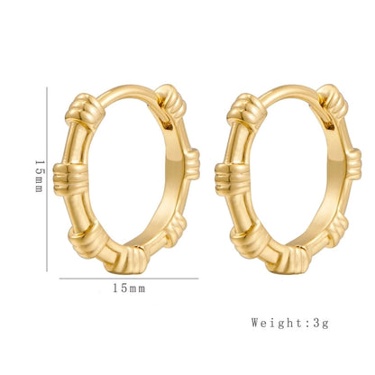 1 Pair Casual Minimalist Irregular Circle Round Irregular Copper Copper 18K Gold Plated Earrings