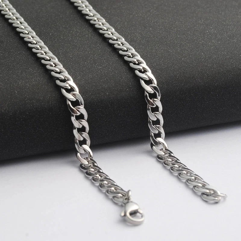 2 Pieces Minimalist Solid Color Stainless Steel Plating Necklace Chain 1 Piece