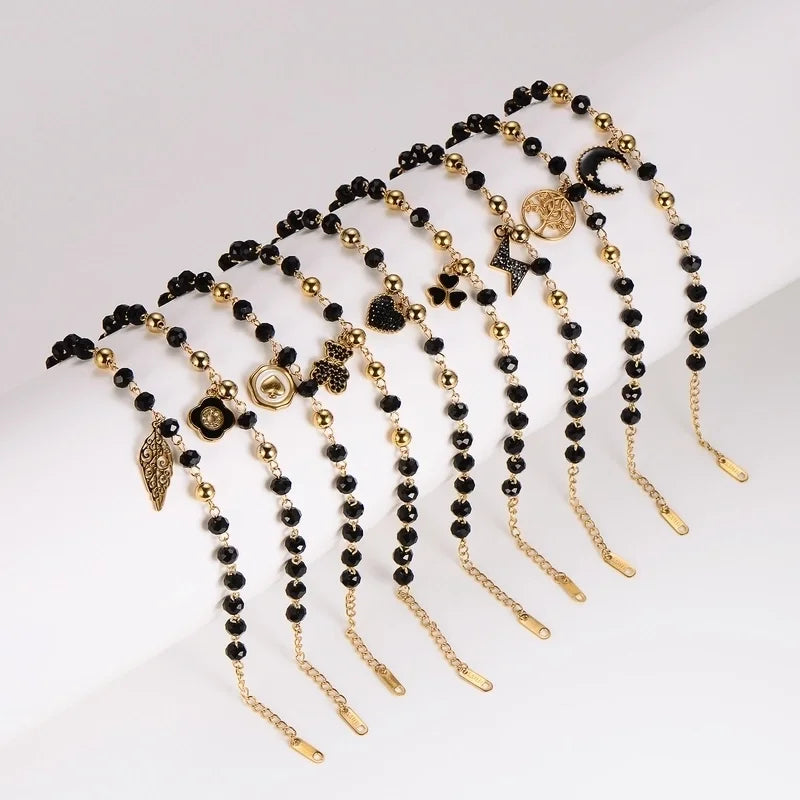 Vintage Style Minimalist Christmas Tree Moon Heart Shape 304 Stainless Steel Bracelets In Bulk Christmas