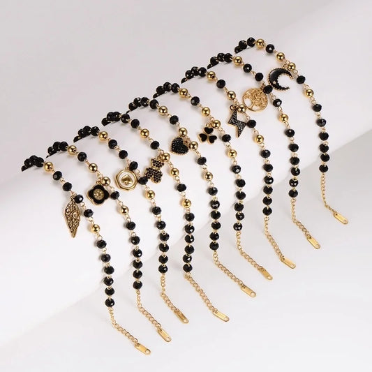 Vintage Style Minimalist Christmas Tree Moon Heart Shape 304 Stainless Steel Bracelets In Bulk Christmas