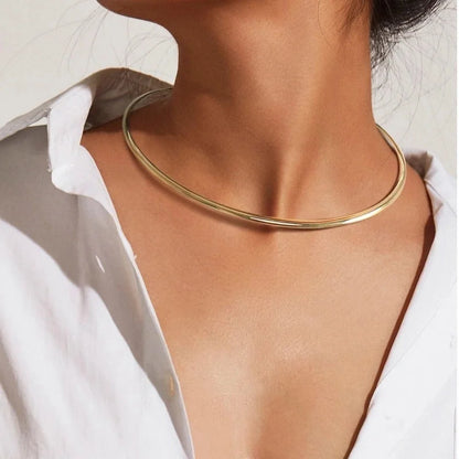 Minimalist Classic Style Solid Color 201 Stainless Steel Choker