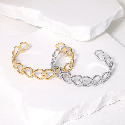 Cute Heart Stainless Steel Electroplating Bangles