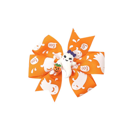 Halloween Funny Halloween Pattern Rib Ribbon Party Hairpin
