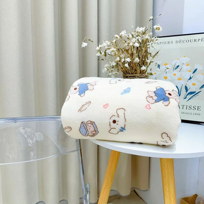 In Stock | Style Autumn And Winter Thickened Cartoon Crayon Small New Flannel Casual Plush Blanket Dormitory Bed Sheet