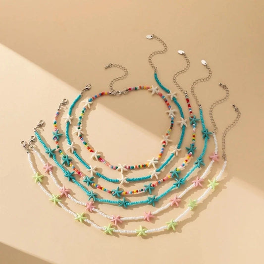 Copper Inlay Star Turquoise Necklace