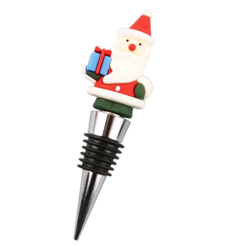 Christmas Cute Cartoon PVC Aluminium Alloy Wine Stopper 1 Piece