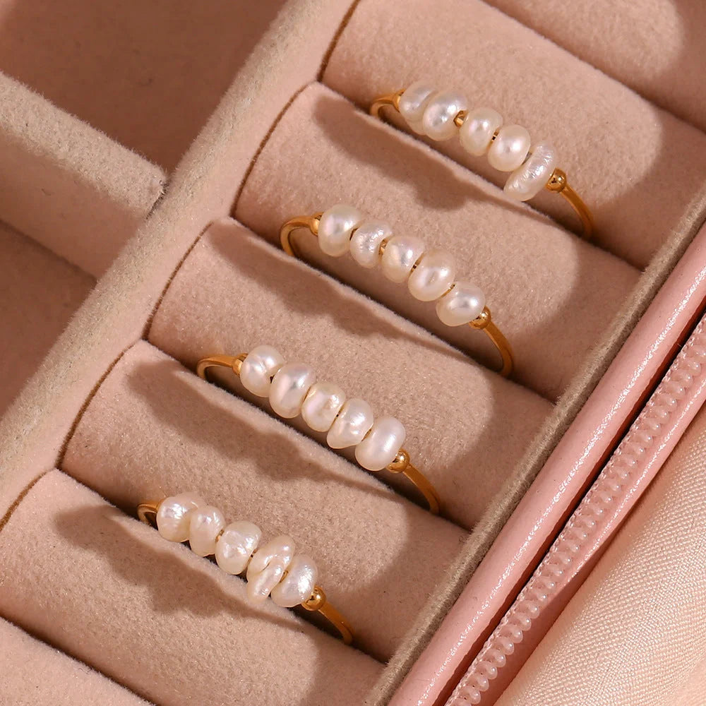 Minimalist Women Circle Geometric Stainless Steel 18K Gold Plated Rings