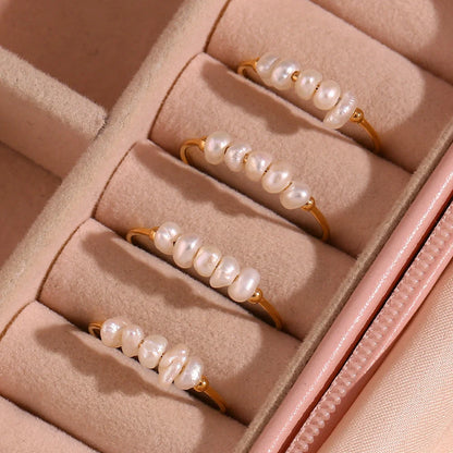 Minimalist Women Circle Geometric Stainless Steel 18K Gold Plated Rings