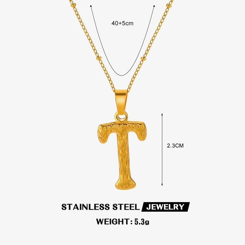Minimalist Cool Style Letter 304 Stainless Steel 18K Gold Plated Plating Pendant Necklace