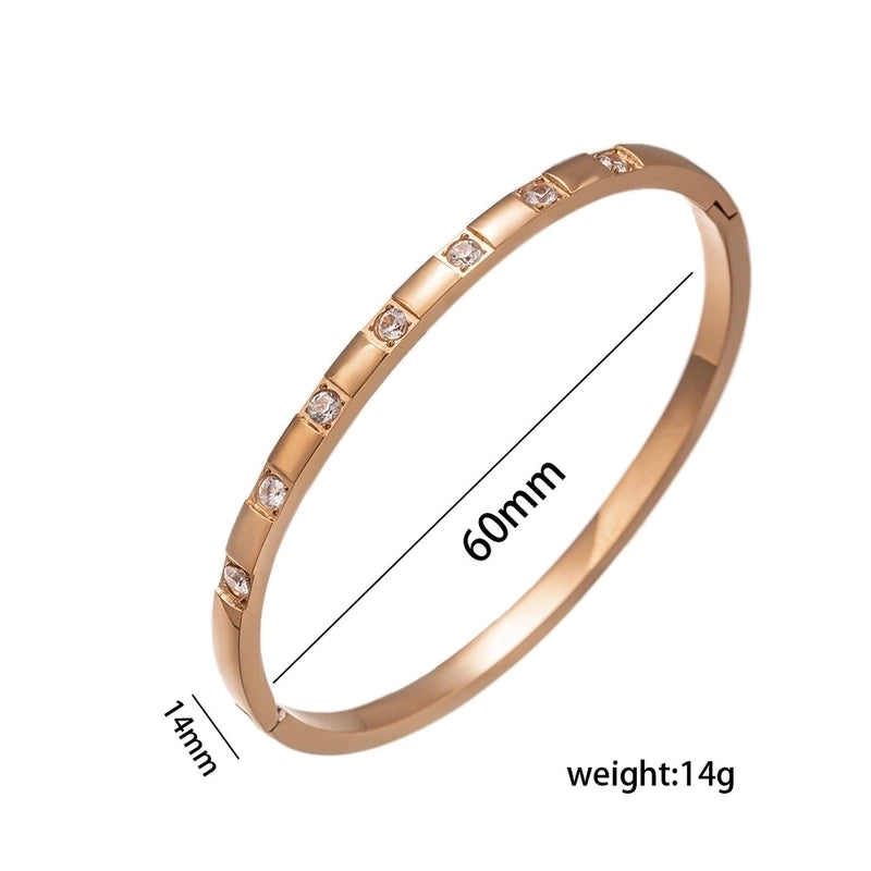 Elegant Letter Heart Shape Flower Titanium Steel Bangle