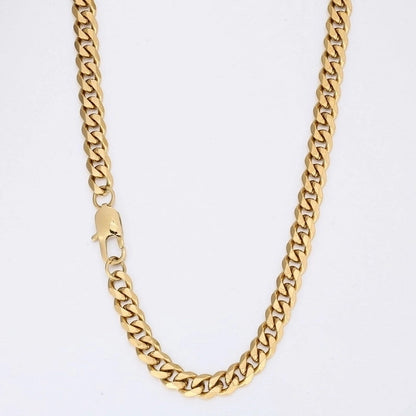 Hip-Hop Geometric Titanium Steel 18K Gold Plated Plating Bracelets Necklace