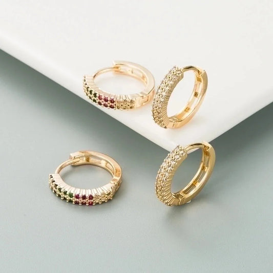 Copper Zircon Fashion Earrings