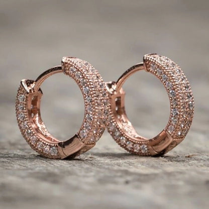 Fashion Simple Copper Inlaid Zircon Earrings