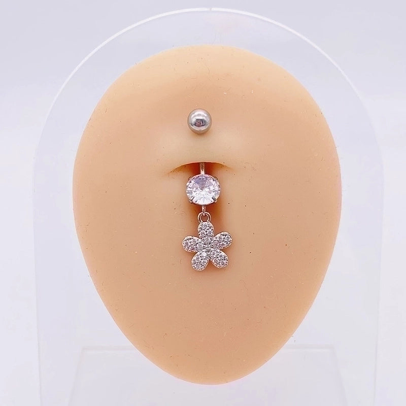 1 Piece Fashion Star Heart Shape Butterfly Stainless Steel Inlay Zircon Belly Ring